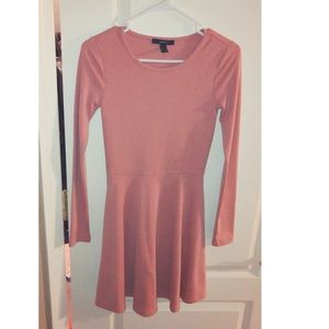 Blush colored long sleeve dress